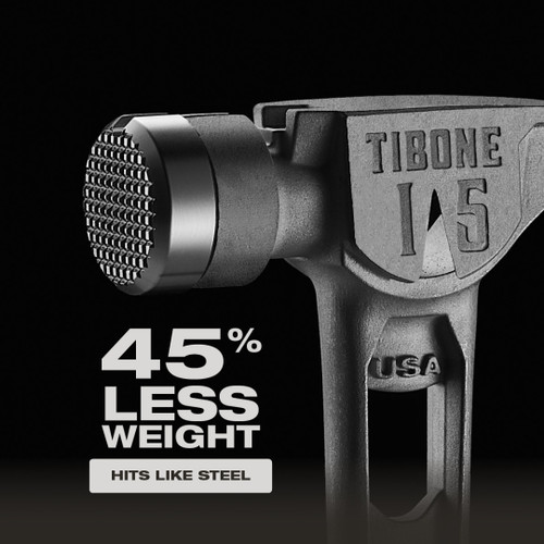 Stiletto STIL-TIB15MC-CBL Limited Edition TIBONE 15oz Titanium Framing Hammer Milled Face - Black