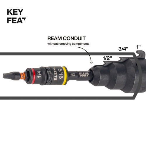Klein Tools KLE-85191HD Impact-Rated Flip Socket Conduit Reamer Driver