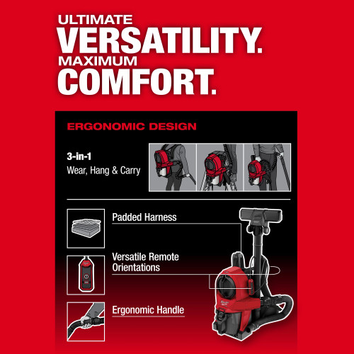 Milwaukee MIL-0895-20 M18 FUEL 3-in-1 Backpack Vacuum Bare Tool