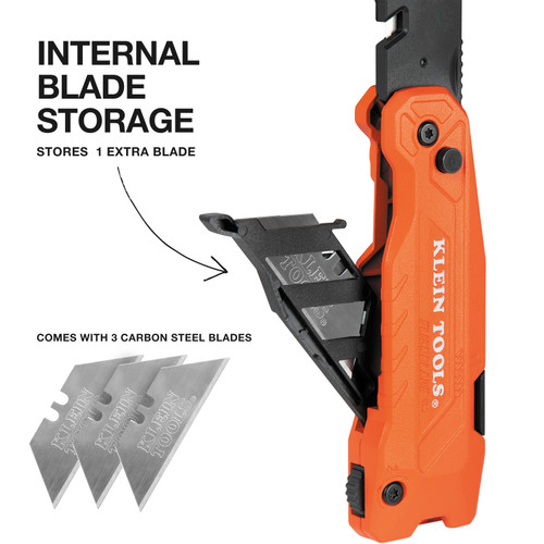 Klein Tools KLE-44306 Flickblade 2-in-1 Utility Knife / Scraper with Blade Storage