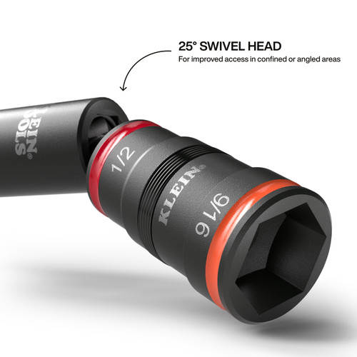 Klein Tools KLE-32984 Impact Flip Socket Set With Swivel Adapter, 6-Piece