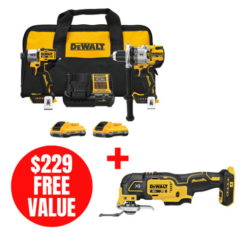 DEWALT DEW-DCK2101QQ2 20V MAX XR Hammer Drill/impact 2-Tool 2x4.0Ah Combo Kit