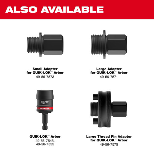 Milwaukee MIL-49-56-7576 Hole Enlargement Thread Adapter for QUIK-LOK Arbors