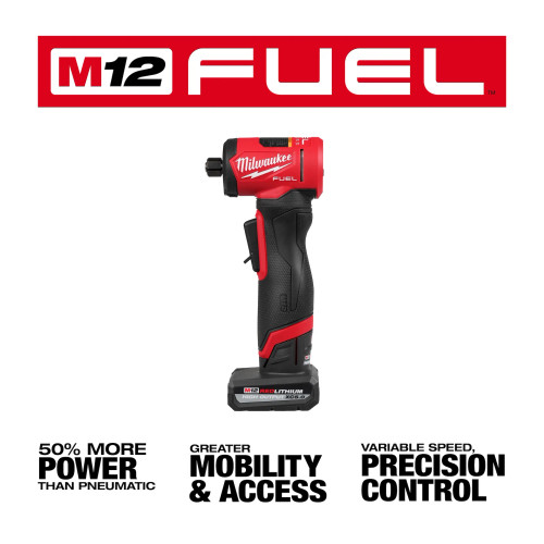 Milwaukee MIL-3485-22 M12 FUEL 1/4in Right Angle Die Grinder 2.5Ah + 5.0Ah Kit