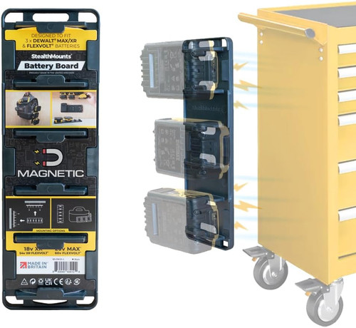 StealthMounts SM-BD-DW20-1-MG Magnetic Battery Holder for DEWALT 20V/60V MAX/XR & FLEXVOLT Batteries