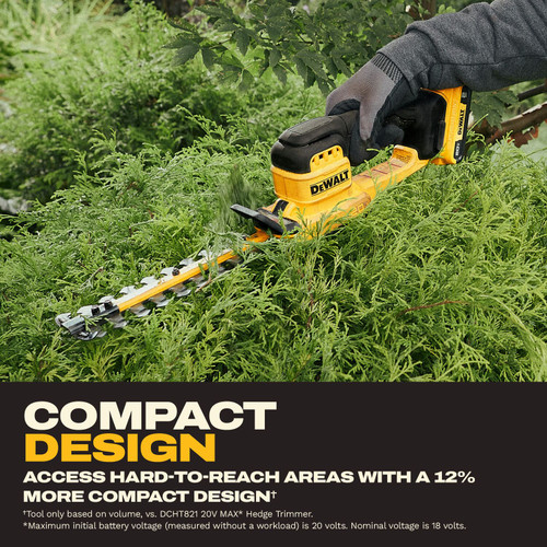 DEWALT DEW-DCHT823D1 20V MAX 8in Cordless Compact Hedge Trimmer 2.0Ah Kit