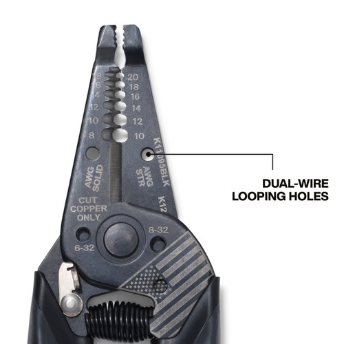 Klein Tools KLE-K11095BLK Klein-Kurve Blackout Wire Stripper / Cutter, 8-20 AWG