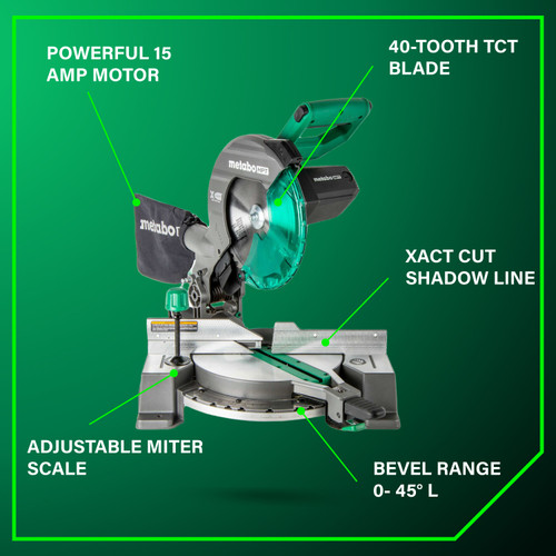 Metabo HPT HPT-C10FCG2M 10in Single Bevel Miter Saw
