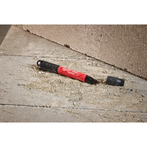 Milwaukee MIL-48-22-3113 INKZALL Double Sided Black Jobsite Marker - Fine Point And Chisel Tip