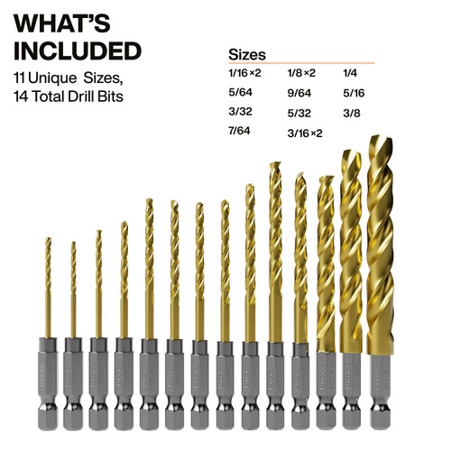 Klein KLE-536-XX 1/4 Hex Drill Bit Set