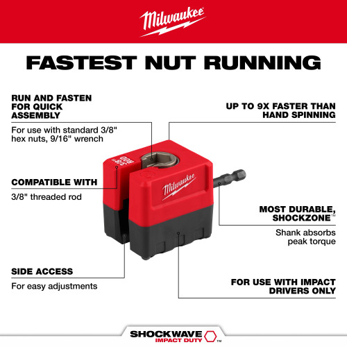 Milwaukee MIL-48-32-2391 SHOCKWAVE Impact Duty 3/8in Threaded Rod Nut Runner