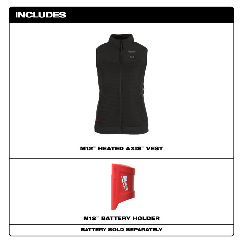Milwaukee MIL-F300B-20XS M12 Women's Black Axis Vest Only XS