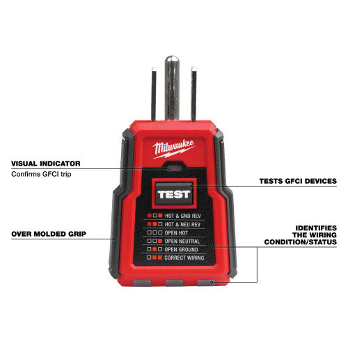 Milwaukee MIL-3210-20 Gfci Receptacle Tester And Voltage Detector