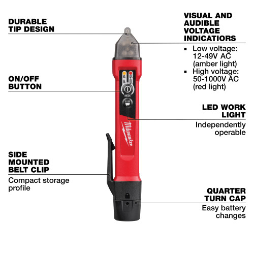 Milwaukee MIL-3203-20 Dual Range Voltage Detector with LED
