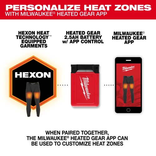 Milwaukee Heated Merino Wool Baselayer Pants with battery and app