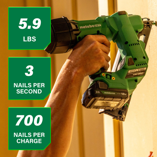 Metabo HPT HPT-NT1865DAAM 18V MultiVolt Brushless Pro 15ga Angled Finish Nailer 2.0Ah Kit