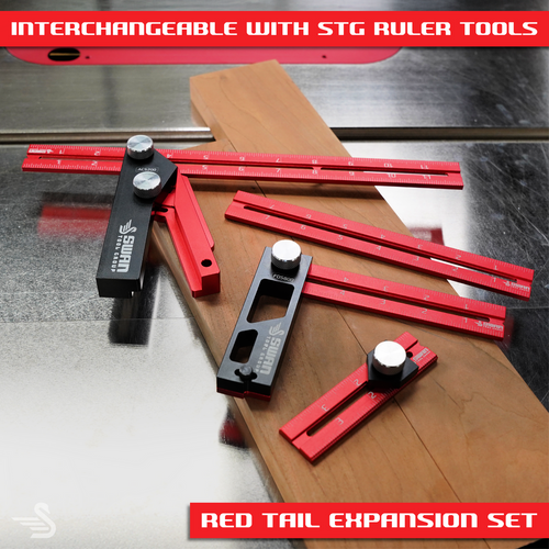 Swan Tool Group SWAN-R4612AL Red Tail Ruler Set
