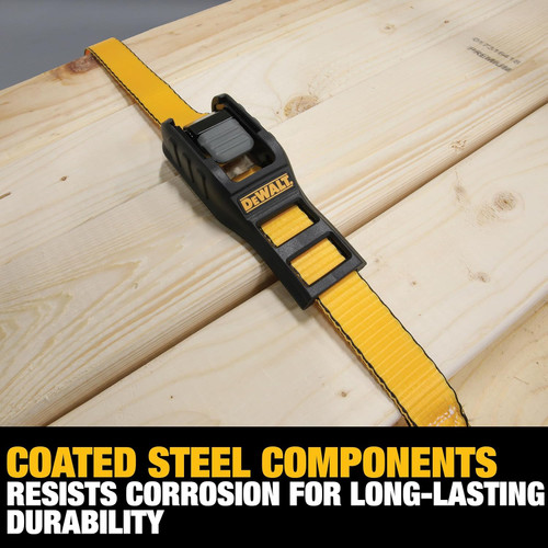 DEWALT DEWL-DXBC90042 1in x 12ft Cam-Buckle Straps 1,500lb Break Strength 2-Pack