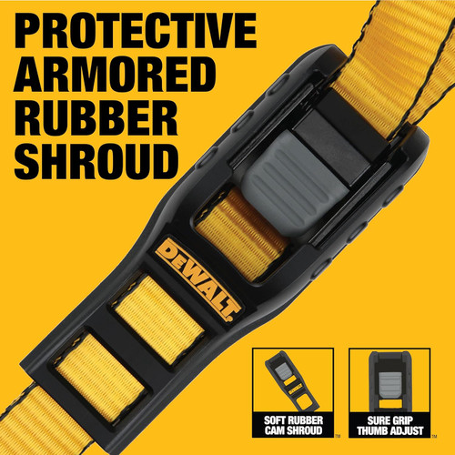 DEWALT DEWL-DXBC90042 1in x 12ft Cam-Buckle Straps 1,500lb Break Strength 2-Pack