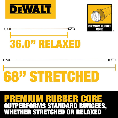 DEWALT DEWL-DXBC300364 36in Premium Heavy-Duty Bungee Cords 4-Pack