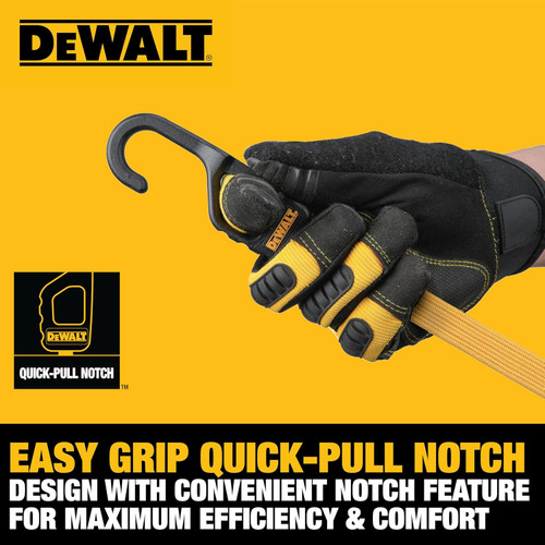 DEWALT DEWL-DXBC301424 24in Flat Bungee Straps with Interlock Coated Metal Hooks 4-Pack