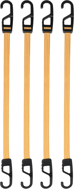 DEWALT DEWL-DXBC301424 24in Flat Bungee Straps with Interlock Coated Metal Hooks 4-Pack