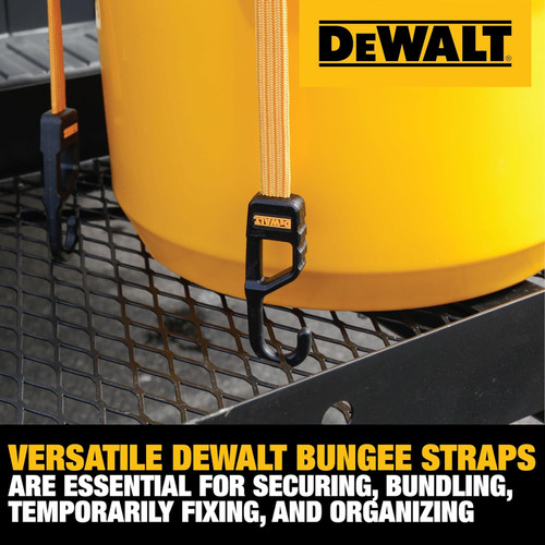 DEWALT DEWL-DXBC301436 36in Flat Bungee Straps with Interlock Coated Metal Hooks 4-Pack