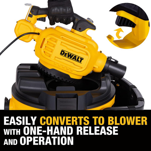 DEWALT DEWL-DXV212P 12 Gallon 5.5 Peak HP Wet/Dry Vacuum with Detachable Blower, Kit
