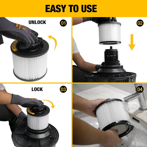DEWALT DEWL-DXVC4001 Standard Cartridge Filter for 4-5 Gallon Wet/Dry Vacuum
