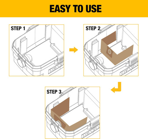 DEWALT DEWL-DXVA25-4040 Dust Bag Filter for 4 Gallon Wet/Dry Vacuum DXV04T