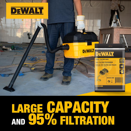 DEWALT DEWL-DXVA25-4040 Dust Bag Filter for 4 Gallon Wet/Dry Vacuum DXV04T