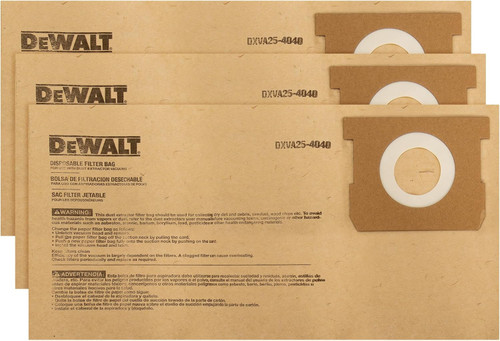 DEWALT DEWL-DXVA25-4040 Dust Bag Filter for 4 Gallon Wet/Dry Vacuum DXV04T