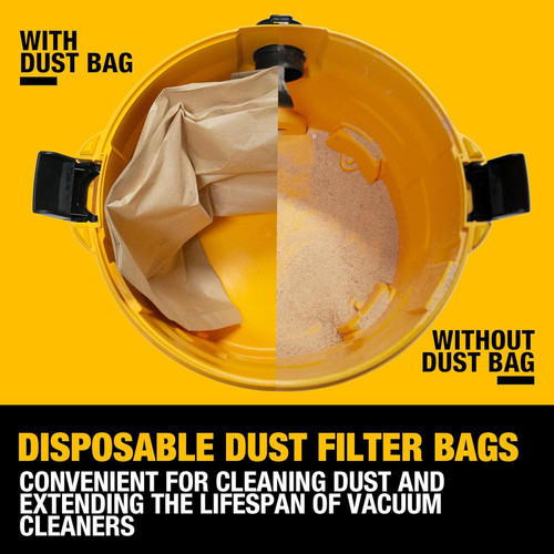 DEWALT DEWL-DXVA19-4101 Dust Bag Filter for 6-10 Gallon Wet/Dry Vacuum, 3-Pack