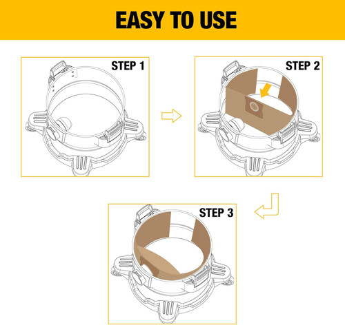 DEWALT DEWL-DXVA19-4101 Dust Bag Filter for 6-10 Gallon Wet/Dry Vacuum, 3-Pack
