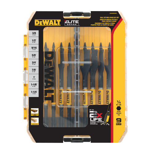 DEWALT DEW-DWAWDNS9PC ELITE SERIES 9-Piece Nail Cutting Spade Bit Set