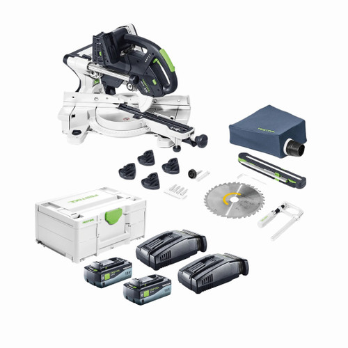 Festool FES-579356 KSC 60 Cordless Compound Mitre Saw + Energy Set Combo