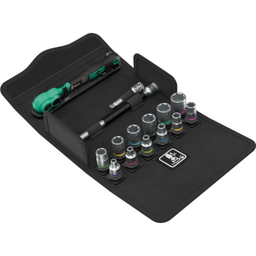 Wera Tools WERA-05004022001 8100 SA 13 Zyklop Comfort Ratchet Set, Reversing Lever, 1/4in Drive, Metric, 15-Piece