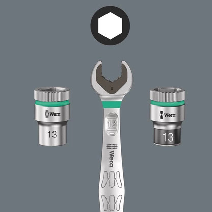 Wera Tools WERA-05005542001 8100 SA 15 Zyklop Comfort Ratchet Set, Reversing Lever, 1/4in Drive, Imperial, 28-Piece