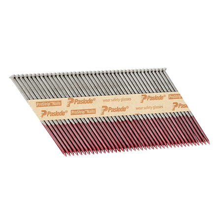 Paslode PAS-404856 2-3/8in x 0.12in 30-Degree Pro-Strip RounDrive Framing Nails Ring Hot Dipped Galvanized, 2500-Count