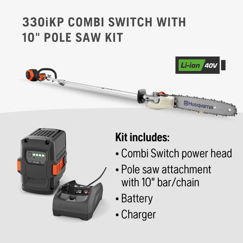 Husqvarna HUSQ-970701205 330iKP 40V Battery Combi Switch + Pole Saw Kit