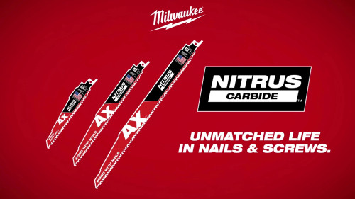 Milwaukee MIL-48-00-7551 6in 5 TPI AX w/NITRUS Carbide Teeth SAWZALL Blade for Wood with Nails 5PK