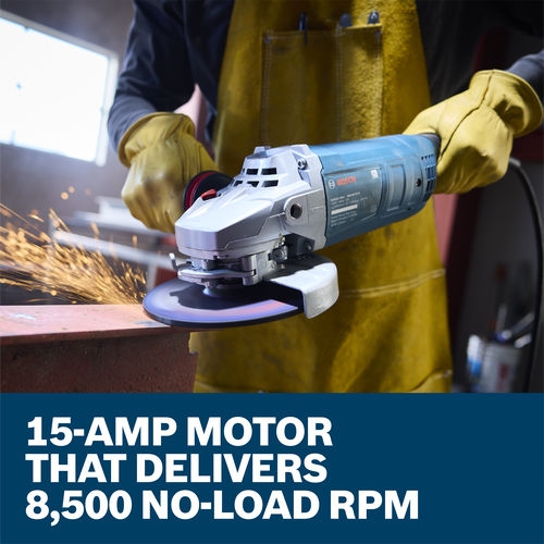 Bosch BOS-GWS22-180J 7in Large Angle Grinder 15 Amp with Lock-On Trigger Switch