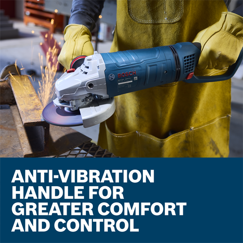 Bosch BOS-GWS25-180PR 7in Large Angle Grinder 15 Amp No Lock-On Trigger Switch with Rotatable Main Handle