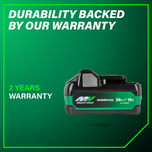 Metabo HPT HPT-382309M BSL36A18X 18V/36V 5.0Ah/2.5Ah MultiVolt Lithium-Ion Water & Impact Resistant Battery