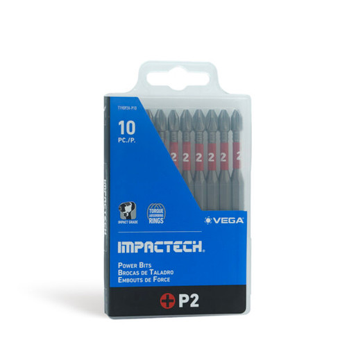 Vega VEGA-T190P2A-P10 Impactech Phillips #2 Power Drive Bit, 3-1/2in, 10-Pack