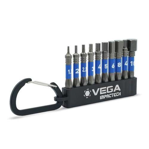 Vega VEGA-T150HMCS10 Impactech Hex Metric Carabiner Set 2in 10-Piece