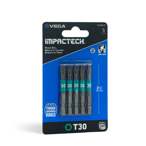 Vega VEGA-T150T30A-C5 Impactech TORX T30 Power Bit 2in 5-Pack