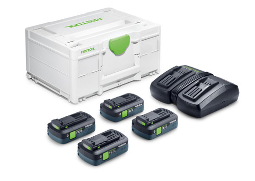 Festool FES-578946 Energy Set SYS 18V 4x Tabless 4.0Ah Batteries/TCL 6 DUO Charger