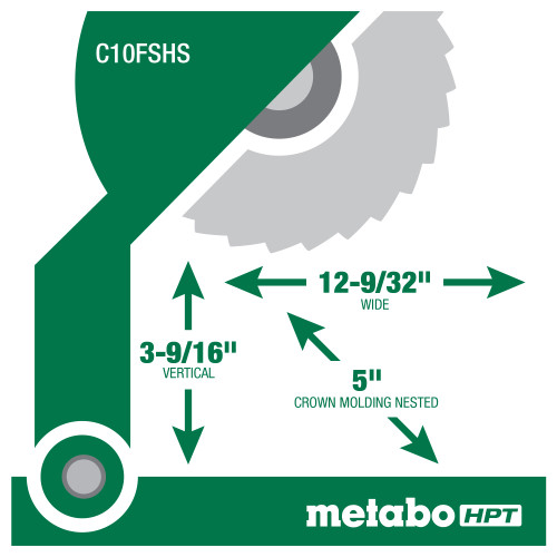 Metabo HPT HPT-C10FSHSM C10FSHSM 10in Sliding Dual Compound Miter Saw with Laser Marker Bare Tool