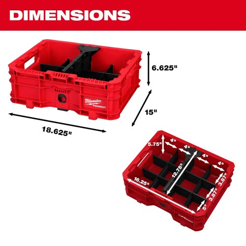 Milwaukee MIL-48-22-8438 PACKOUT Low-Profile Crate